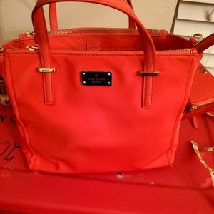 New red canvas Kate spade handbag/ tote.